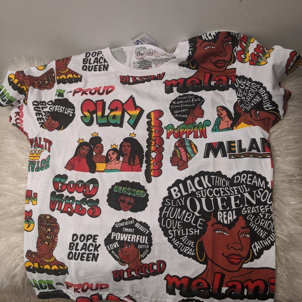 Dope black queen melanin popin' T-shirt with draw